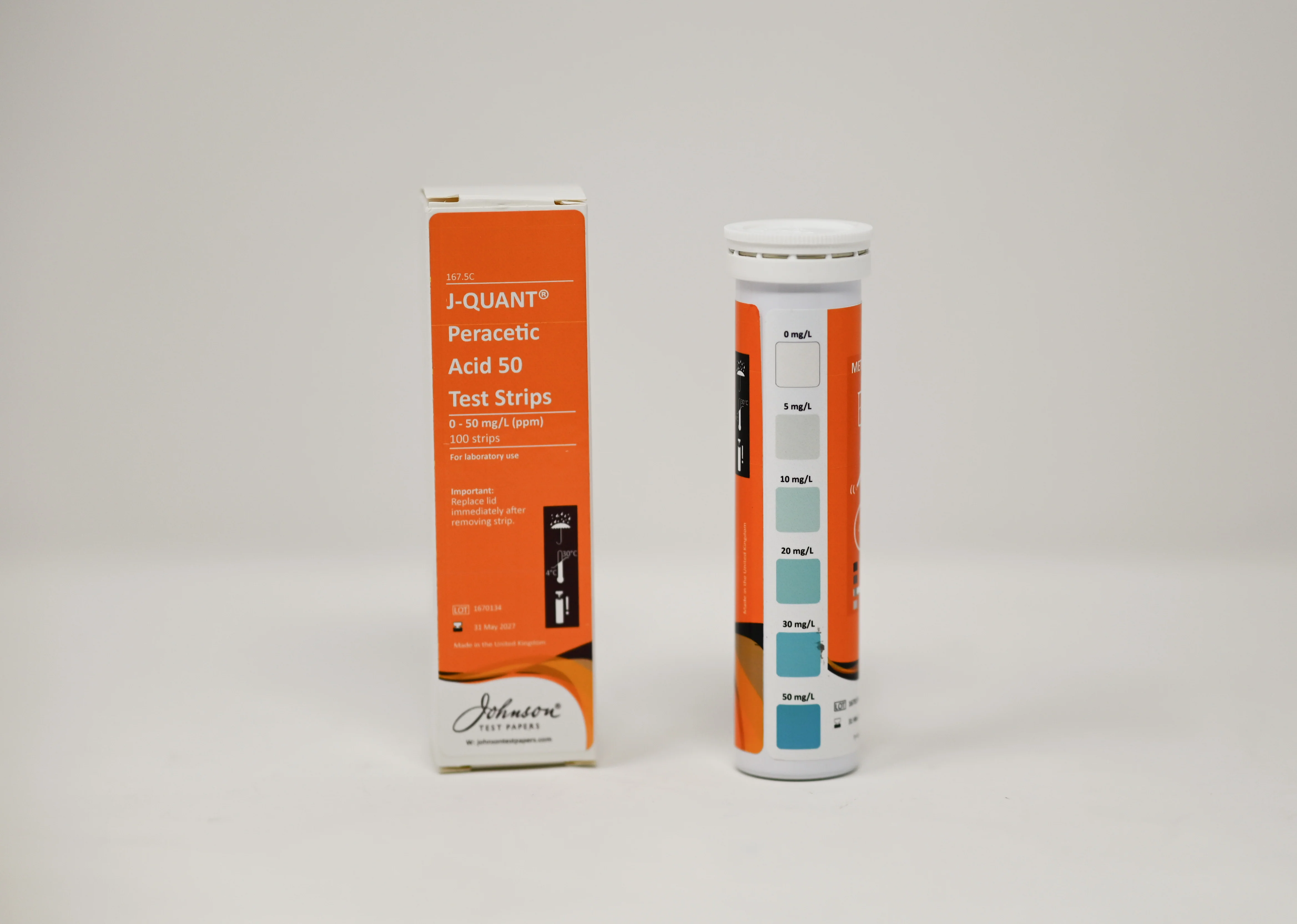 J-QUANT Peracetic Acid 160   Fast Chemical Indicator Test Strips 270.1