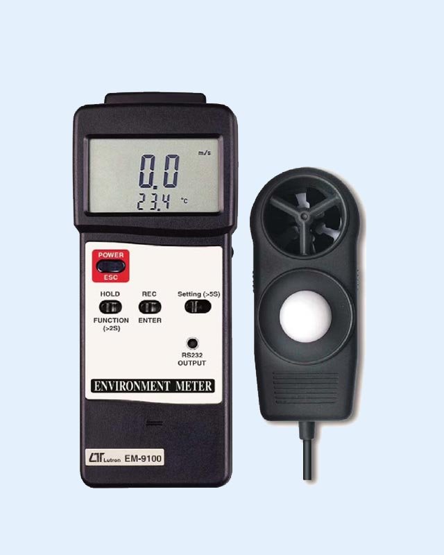 EM-9100 4 x 1 Air Velocity/Humidity/Temperature Light Meter