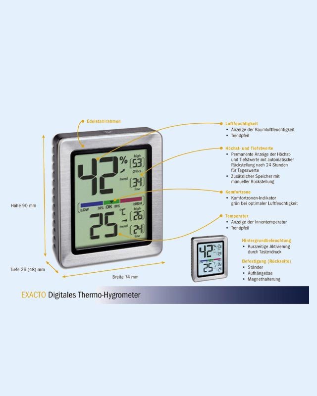 Digital Thermo-Hygrometer EXACTO