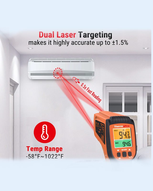 TP450 Dual Laser Thermometer Gun